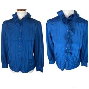 Vintage Carry Back Ltd Secretary Blouse with Removable Ruffle